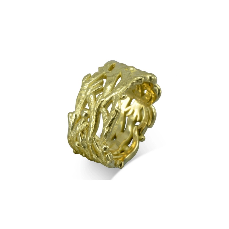 Wide Gold Seaweed Ring