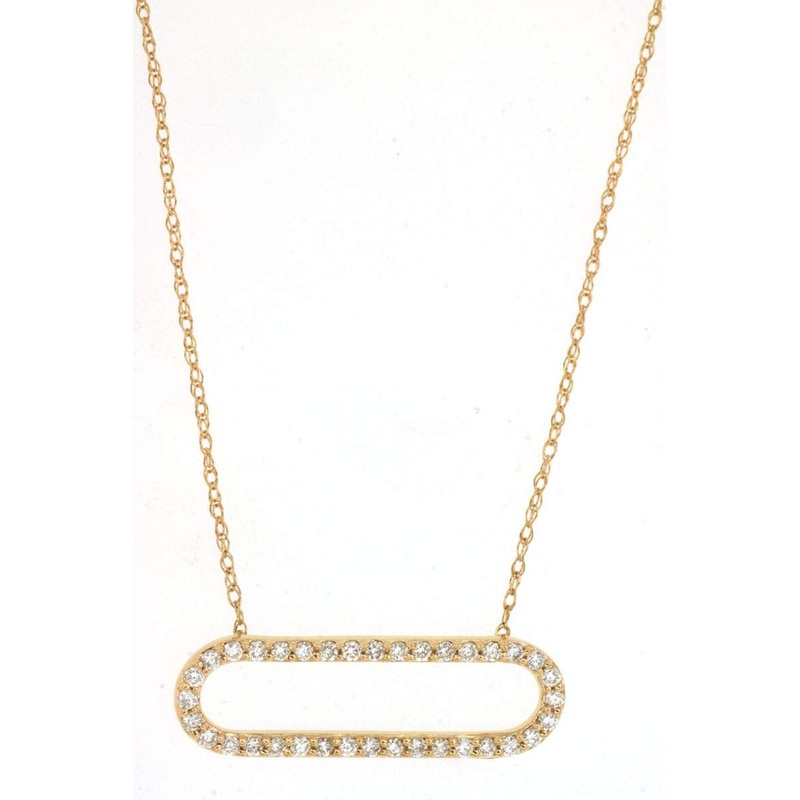 14K DIAMOND PAPERCLIP LINK NECKLACE