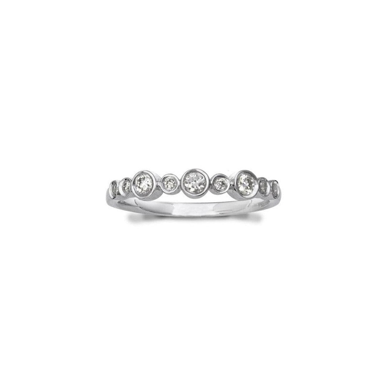 Alternating Diamond White Gold Ring