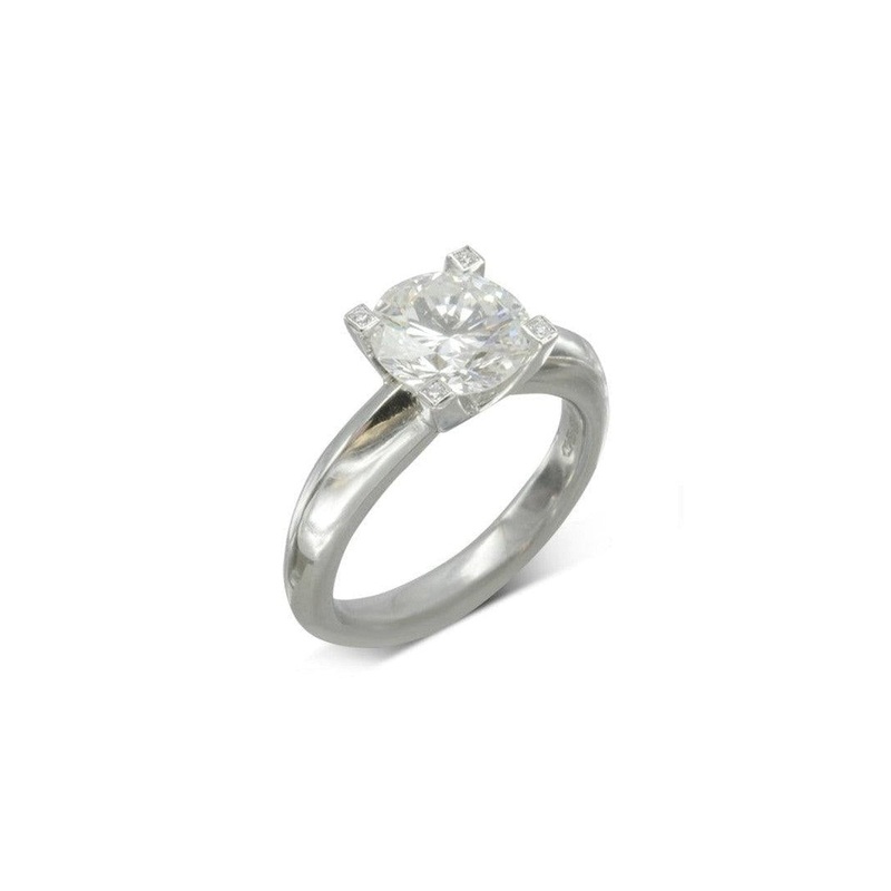 Claw Set Round Brilliant Diamond Engagement Ring (2.5ct)