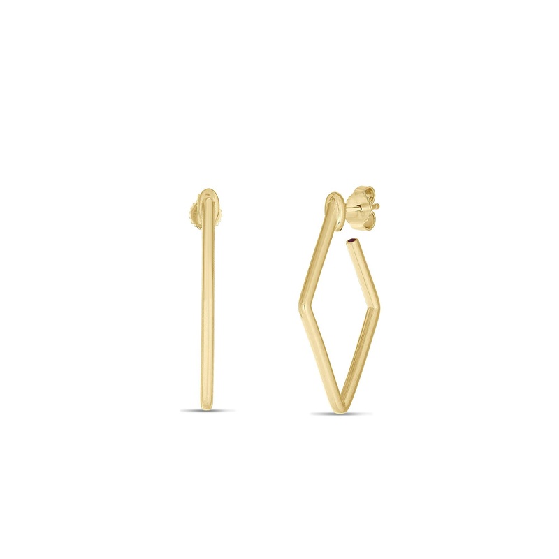 18kt Gold Roberto Coin Square Hoop Earrings