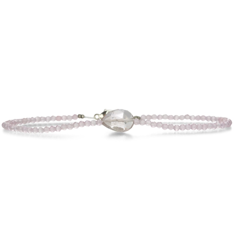 Faceted Rose Quartz and Tourmaline Bracelet