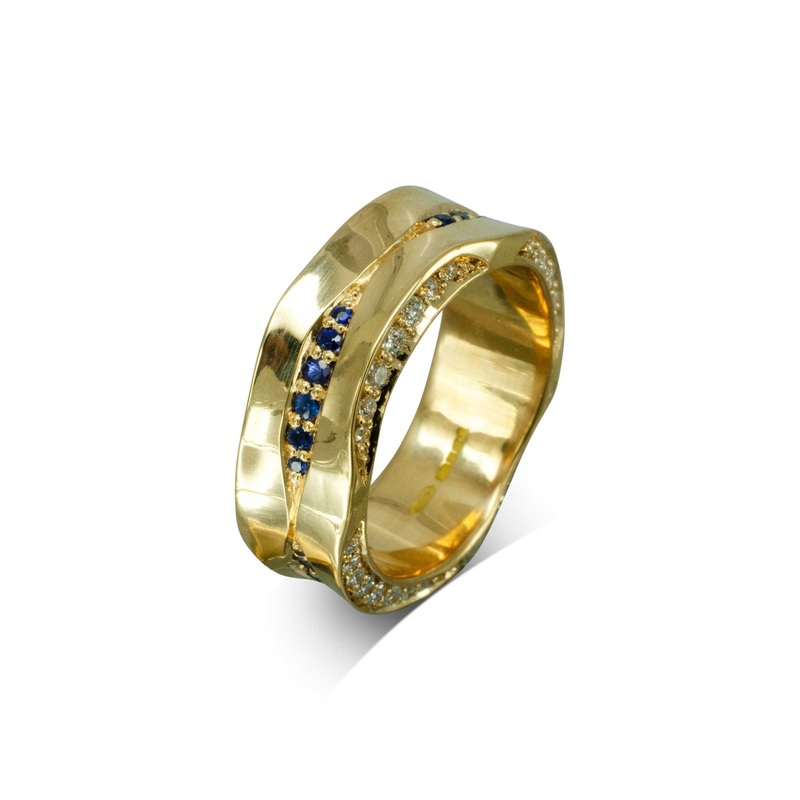 On The Edge Diamond and Sapphire Eternity Ring