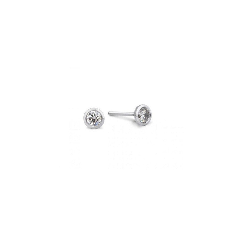Platinum and Diamond Stud Earrings (3mm)