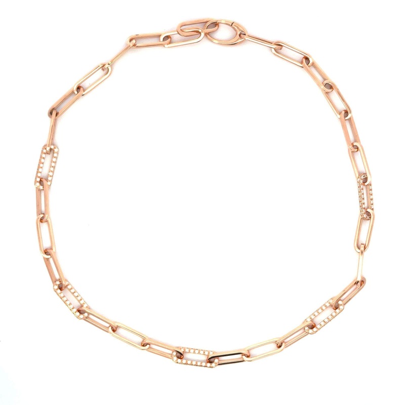ROSE GOLD PAPERCLIP DIAMOND NECKLACE