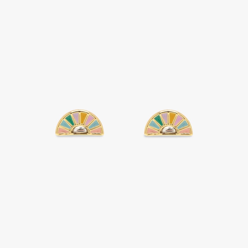 Sunset Striped Stud Earrings