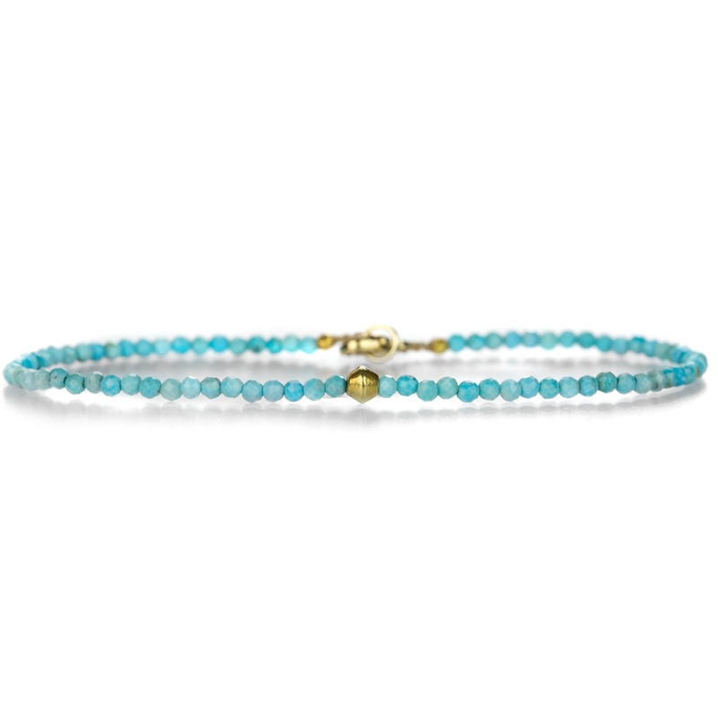 18k Gold Bead and Turquoise Beaded Bracelet