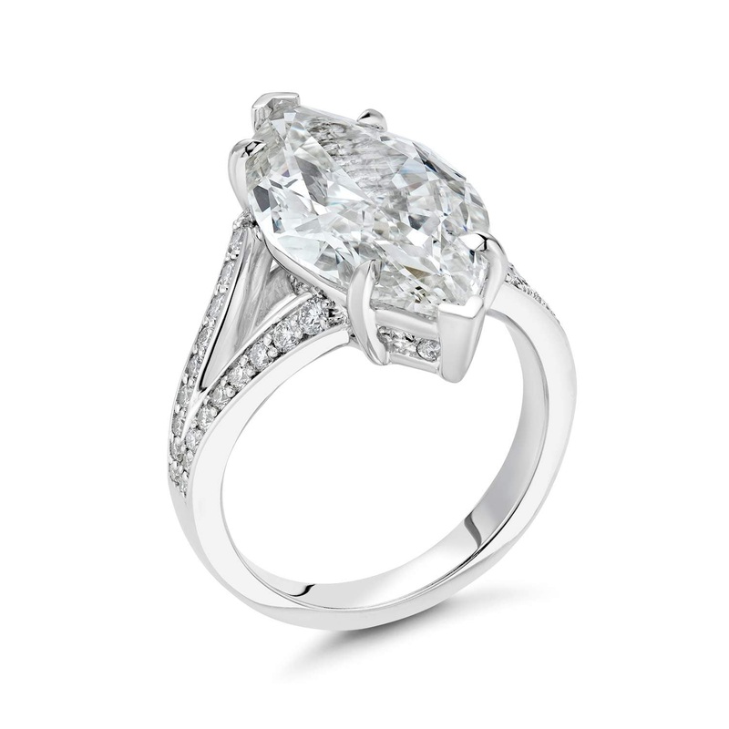 18K Natural Marquise Diamond Ring
