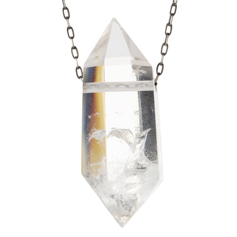 Clear Quartz Crystal Pendant Necklace
