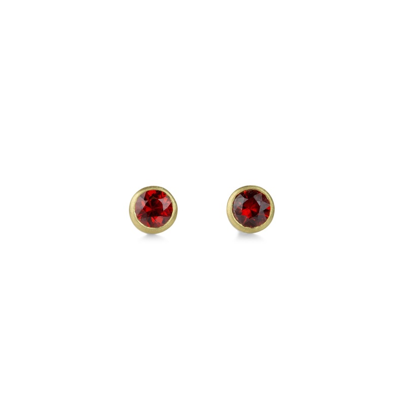 Red Sapphire Teeny Studs