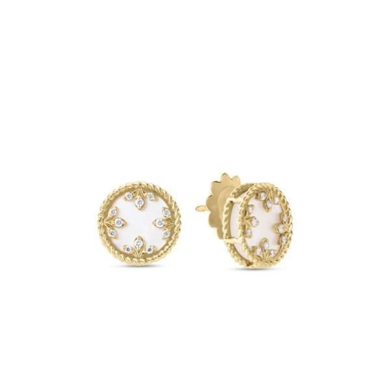 ROBERTO COIN MEDALLION STUD EARRINGS