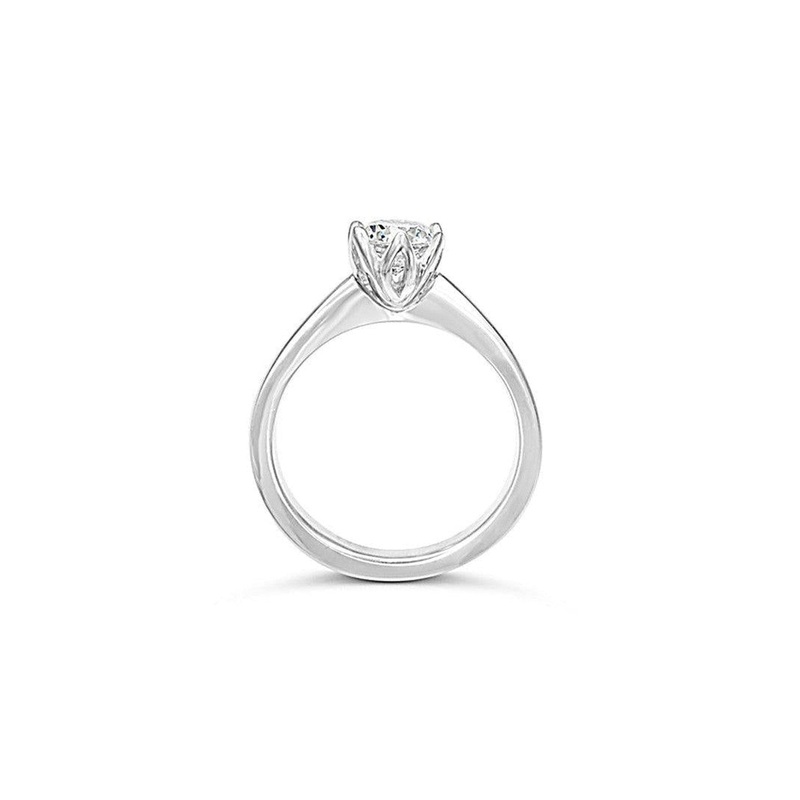 Tulip Claw Set Diamond Platinum Engagement Ring