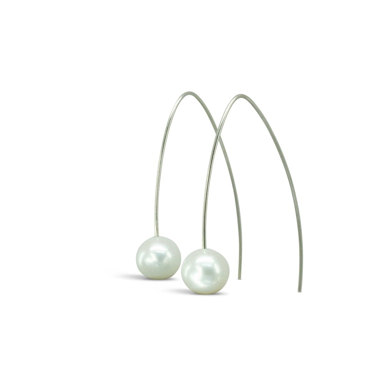 White Pearl Drop Earrings