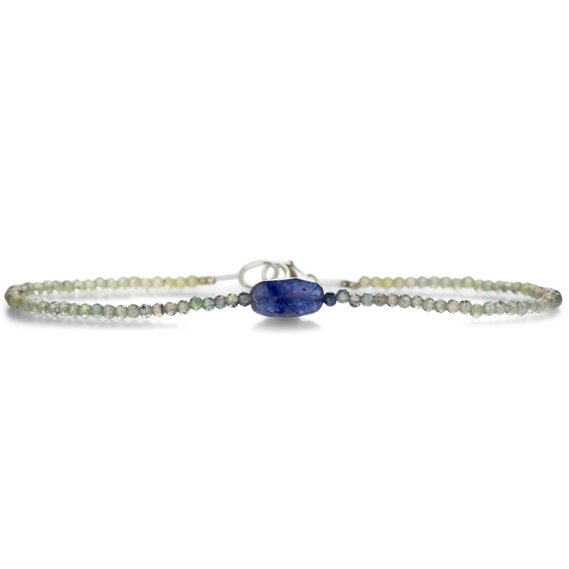 Yellow and Blue Sapphire Beaded Bracelet