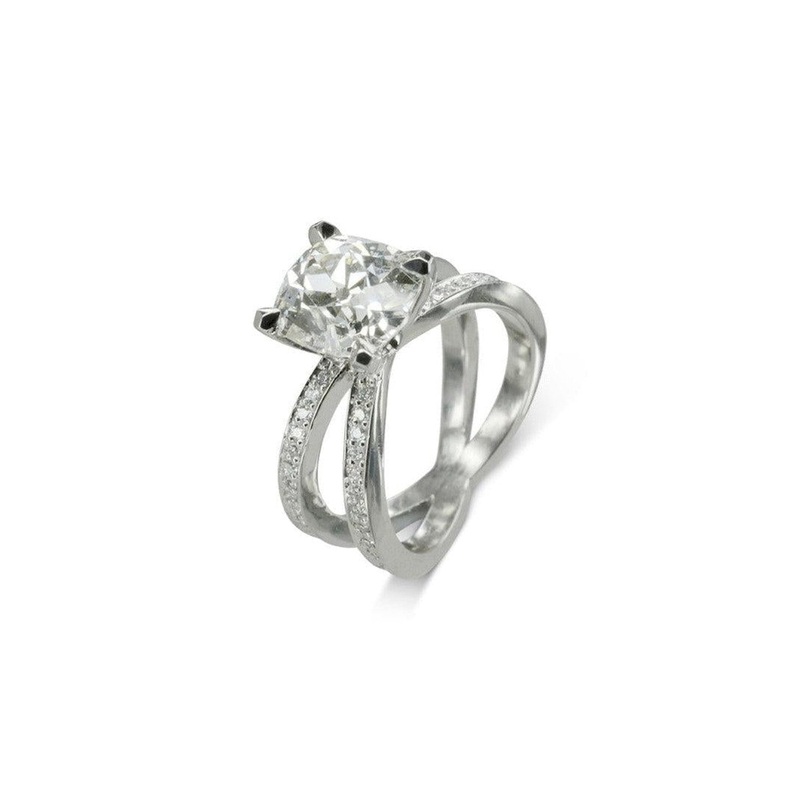 Bespoke Cushion Crossover 2ct Diamond Ring