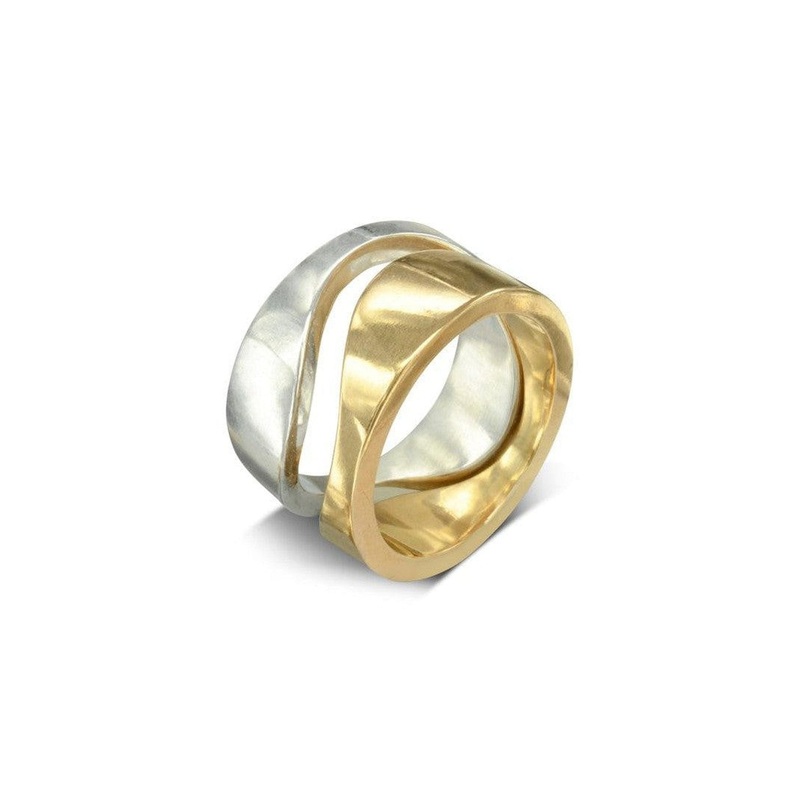 Bespoke Two Colour Gold Interlocking Ring