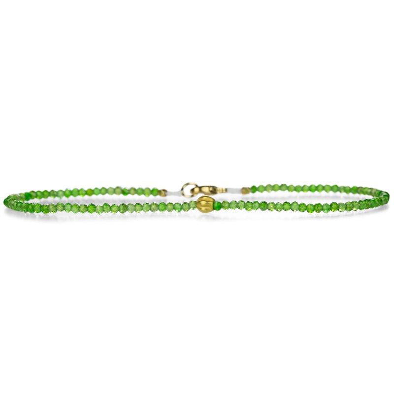Chrome Diopside and 18k Gold Bracelet