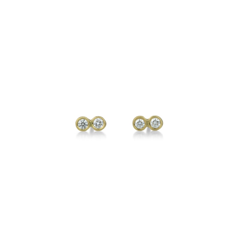 Double Teeny Diamond Studs