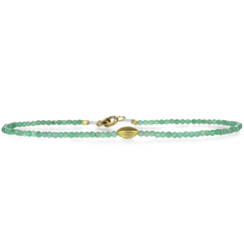 Emerald and Yellow Gold Beaded Bracelet