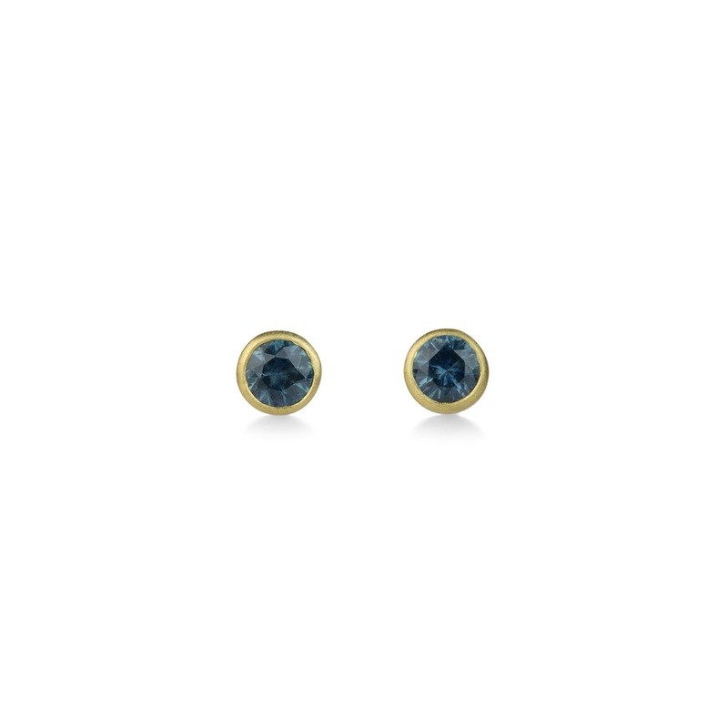Teeny Denim Montana Sapphire Studs