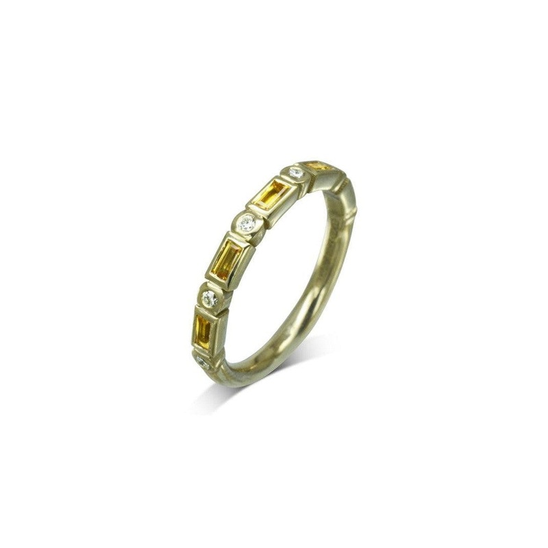 Yellow Sapphire Diamond Eternity Ring