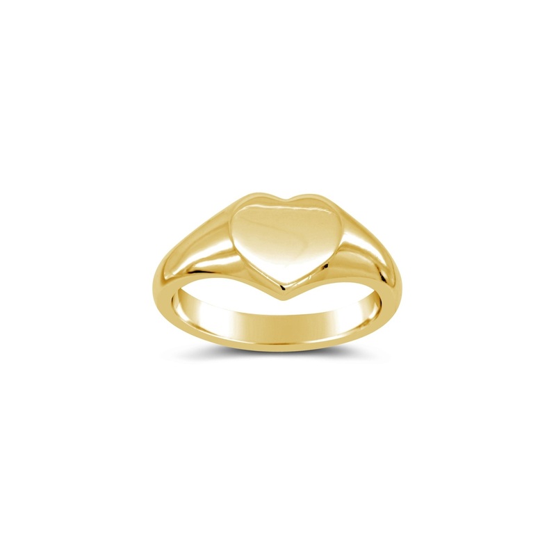 9ct Yellow Gold Heart Signet Ring