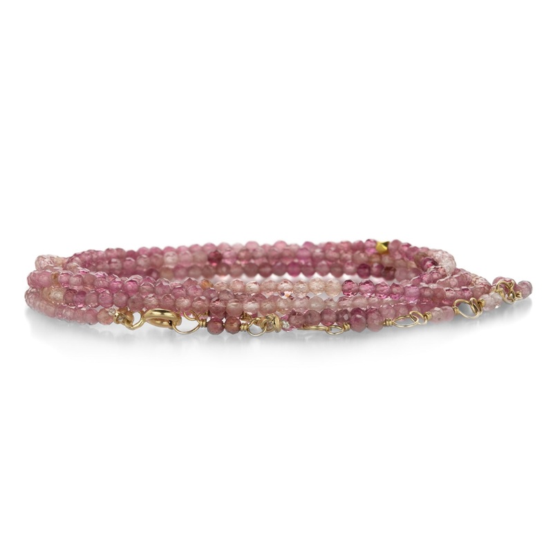 Pink Tourmaline Bead Bracelet – 34″