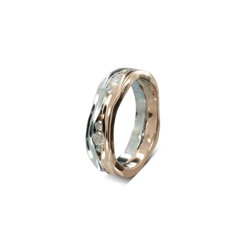 Trap Triple Diamond Rose Gold Full Eternity Ring