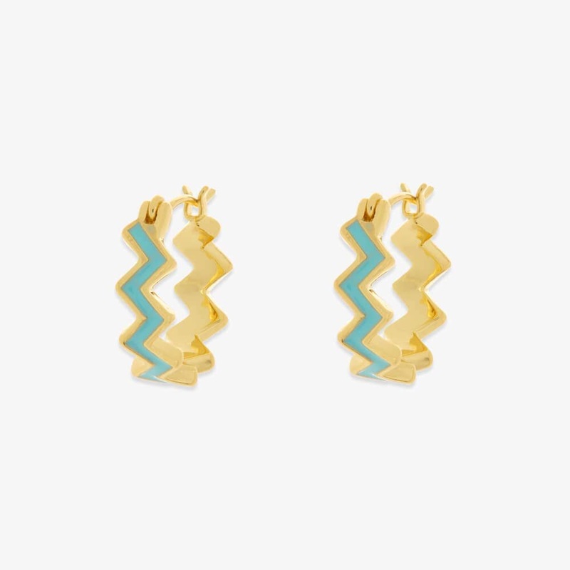Ziggy Enamel Hoop Earrings