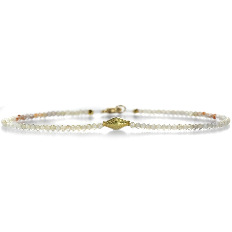 18k Beaded Bracelet with Zircon