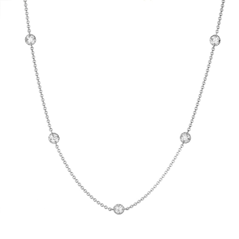 18k White Gold 9 Stone Chain