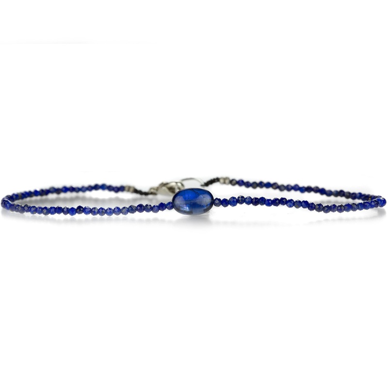Lapis and Kyanite Beaded Bracelet