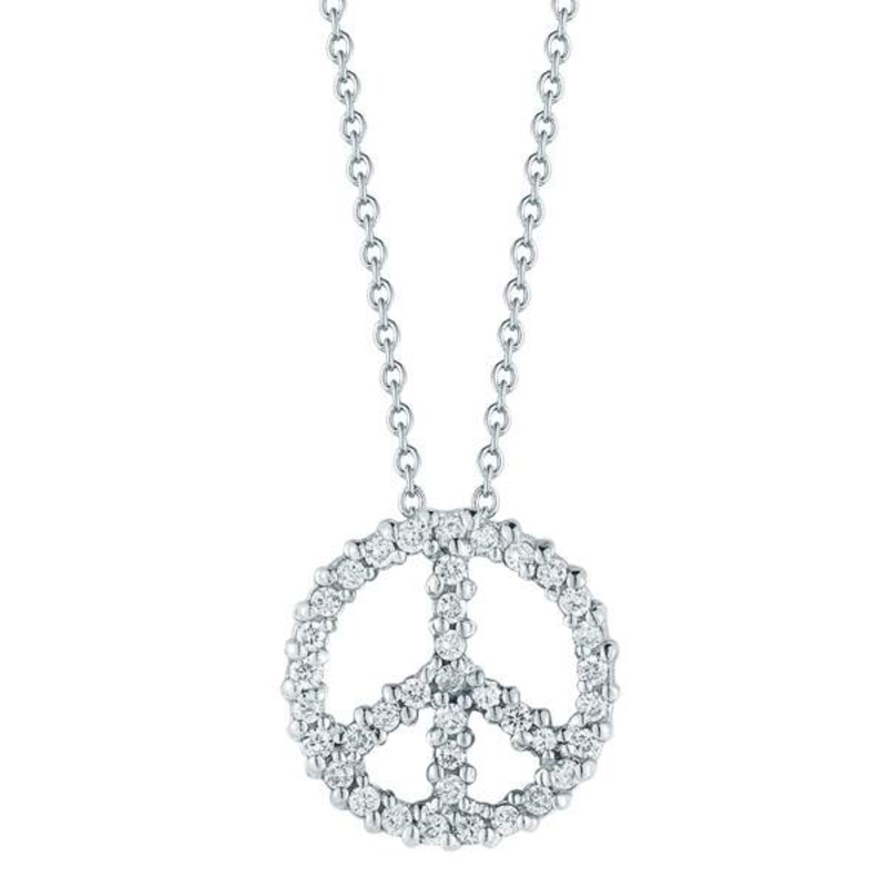 ROBERTO COIN TINY TREASURE PEACE SIGN NECKLACE