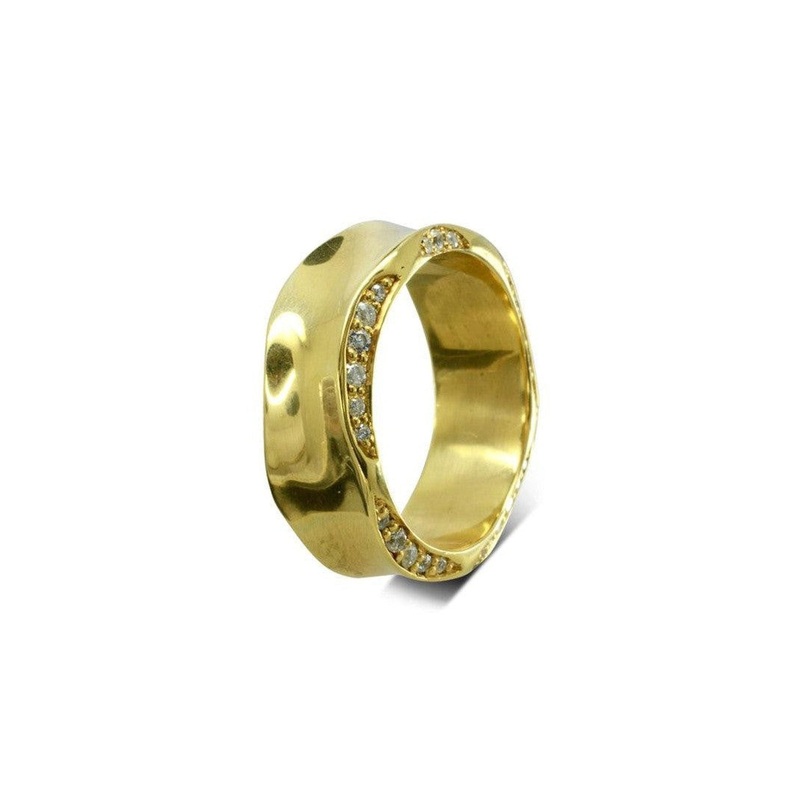 Side Hammered On The Edge Diamond Eternity Ring