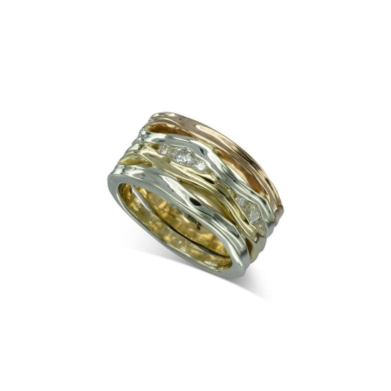 Trap Three Colour Gold Diamond Eternity Ring