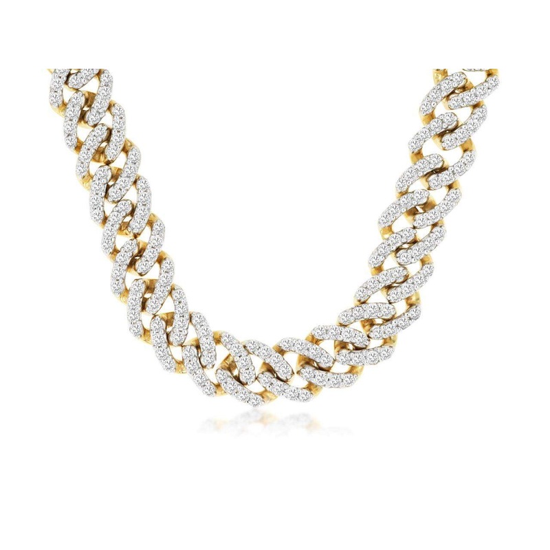 14K CURB LINK DIAMOND NECKLACE