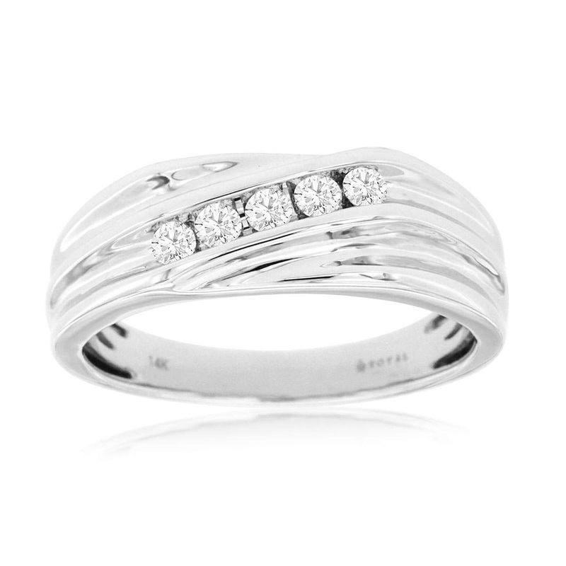14K DIAMOND CHANNEL RING