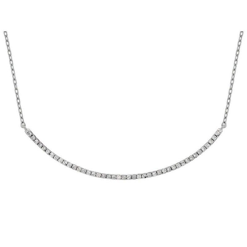 14K DIAMOND CRESENT NECKLACE