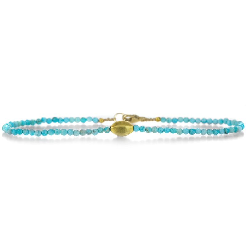 18k Beaded Turquoise Bracelet