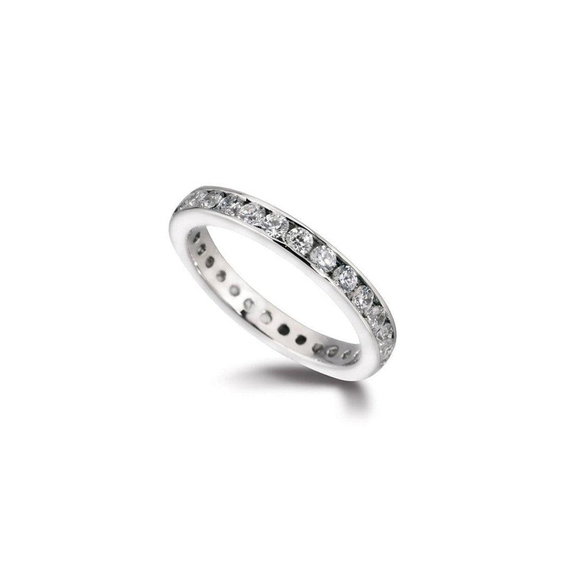 Channel Set Round Brilliant Diamond Full Eternity Ring (1ct)