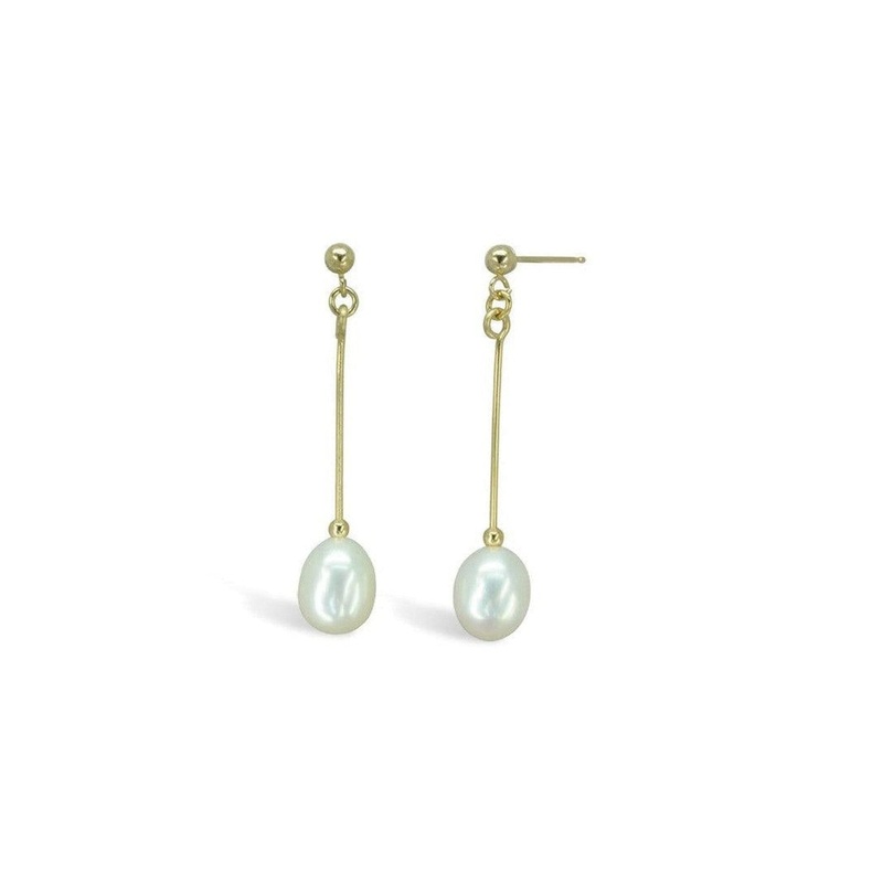 Pearl Bar Drop Earrings