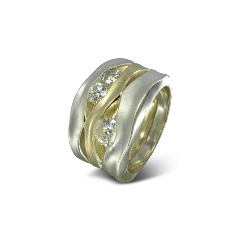 Trap Diamond Mixed Metal Dress Ring (1ct)