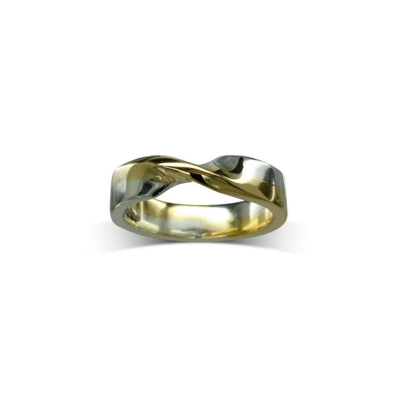Twist Chunky Mixed Metal Wedding Band