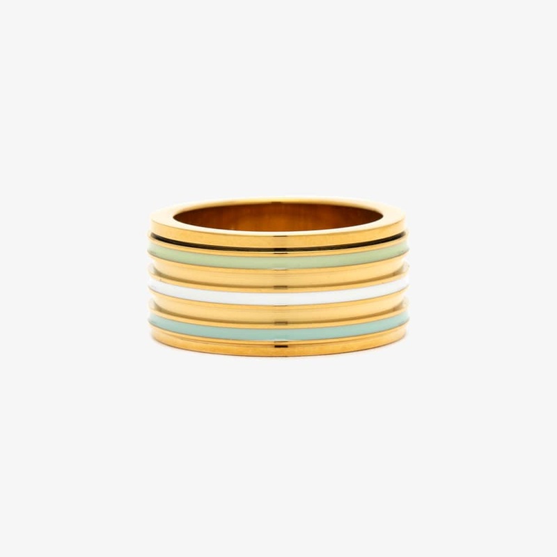 Wide Enamel Stripe Fidget Ring