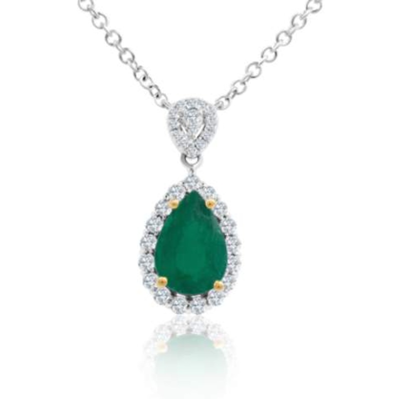 18K EMERALD DIAMOND NECKLACE