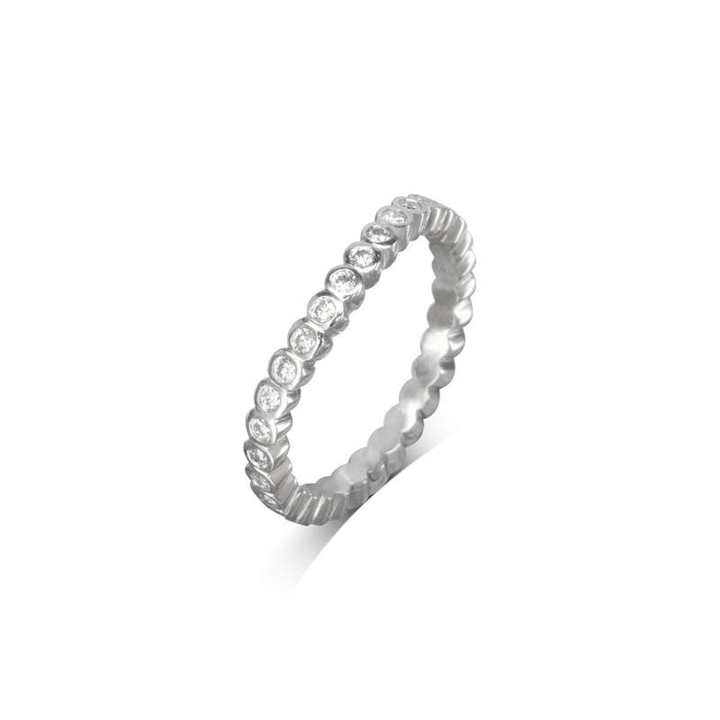 Dainty Diamond Shaped Wedding Band