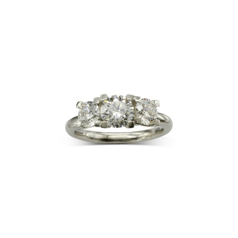 Four Claw Platinum Trilogy Diamond Ring