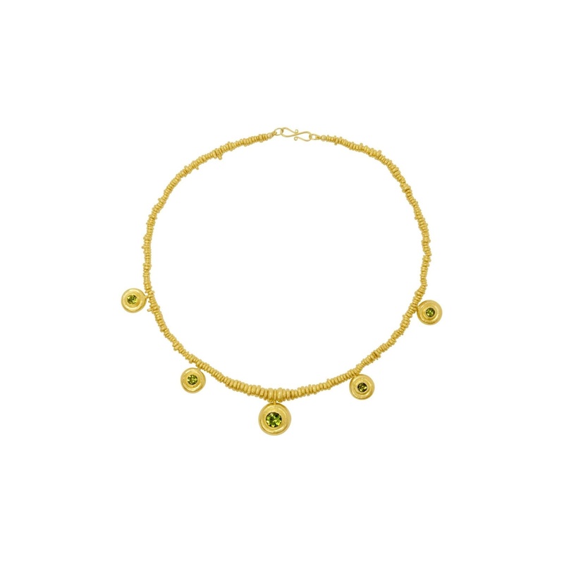 Hammered Peridot Necklace