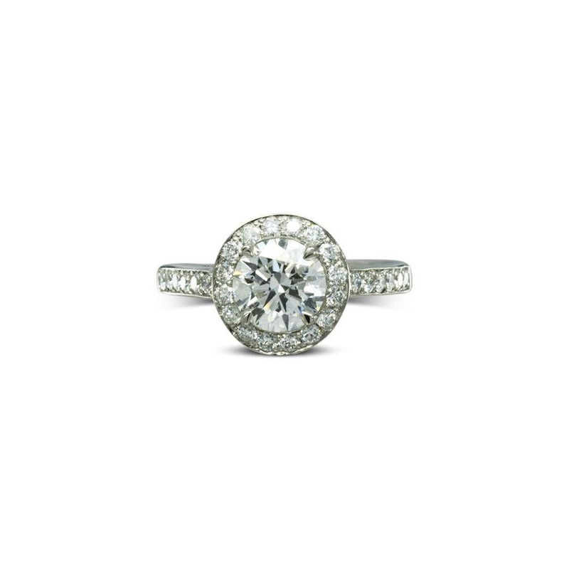Heart Diamond Cluster Engagement Ring (With Set Diamonds)