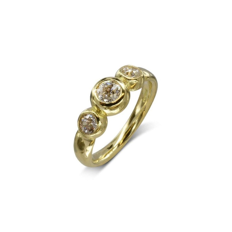 Nugget 18ct Yellow Gold Trilogy Diamond Ring